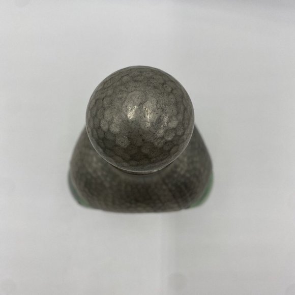 Royal Holland Daalderop Pewter Overlay & Green Glass Decanter bottle w/Stopper V - Picture 2 of 16